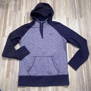 Women's Deep Purple Therma-Fit Hoodie with Front Pouch Size Large